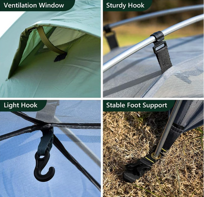 Lightweight 1 Person Backpacking Tent - Double Wall, Fast Setup, 3-Season Solo Shelter